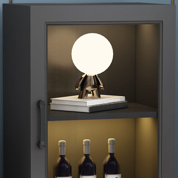 Contemporary Display Stand Faux Wood Glass Doors Storage Cabinet with Door Clearhalo 'Display & China Cabinets' 'display_china_cabinets' 'furn' 'furn_display_china_cabinets' 'Furniture' 'Kitchen & Dining Furniture' 6999705