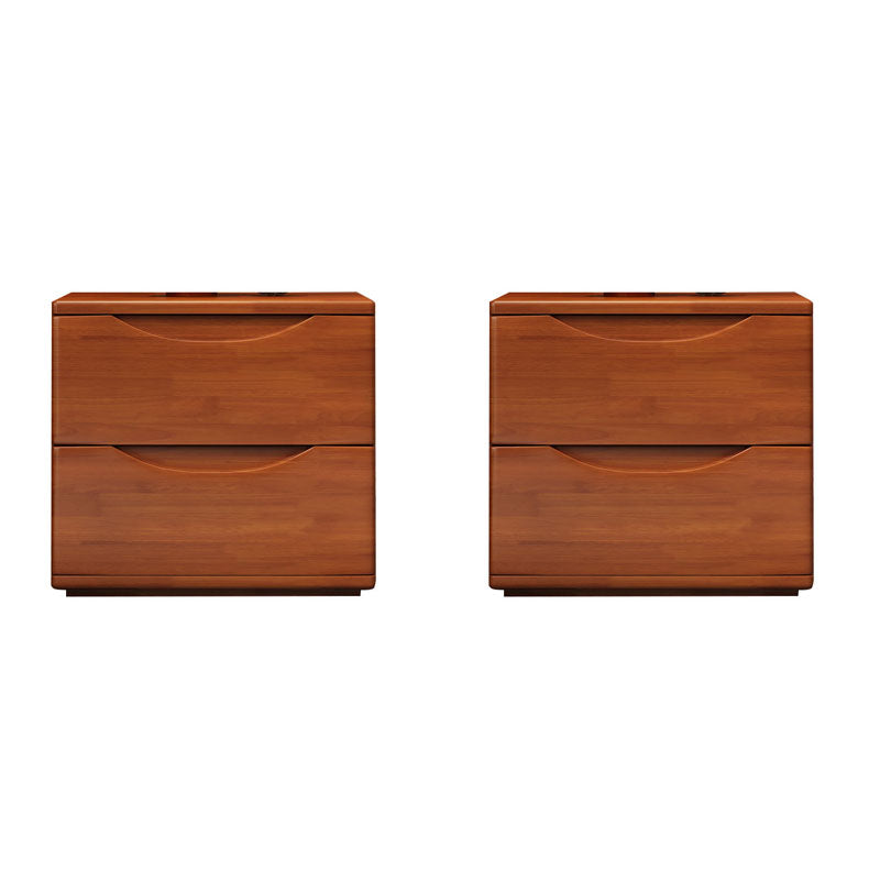 Comodino tavolo da tavolo da tavolo da notte in legno contemporaneo con 2 cassetti per la casa