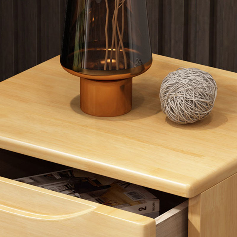 現代のウッドナイトテーブルストレージアクセントテーブルナイトスタンドは、家のための2つの引き出しがあります