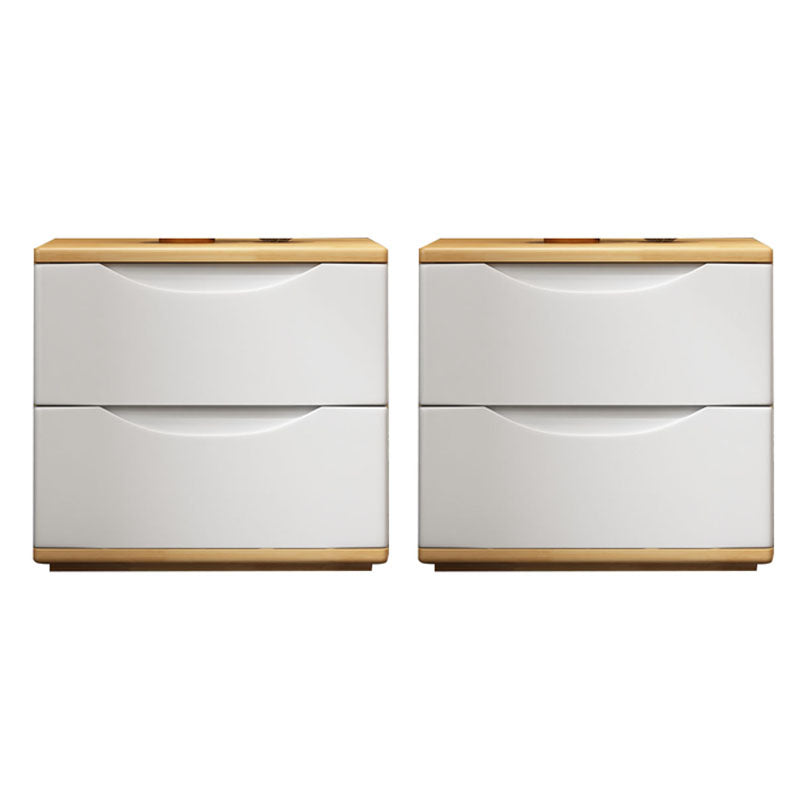 Comodino tavolo da tavolo da tavolo da notte in legno contemporaneo con 2 cassetti per la casa