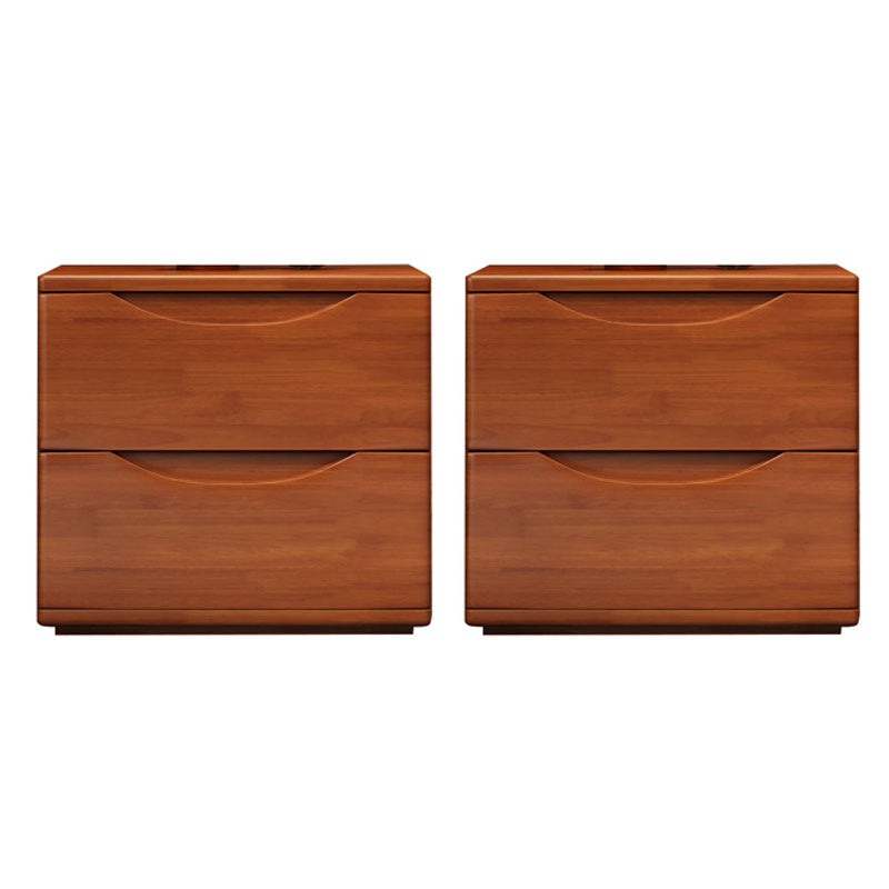 現代のウッドナイトテーブルストレージアクセントテーブルナイトスタンドは、家のための2つの引き出しがあります