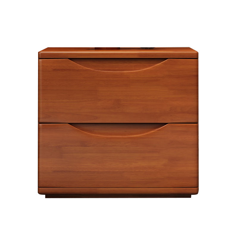 Mesa de mesa nocturna de madera contemporánea de acento de almacenamiento de la mesa con 2 cajones para el hogar