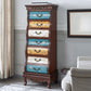16.77 Inch Width Traditional Storage Chest Solid Wood Dresser with 7 Drawers