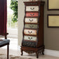 16.77 Inch Width Traditional Storage Chest Solid Wood Dresser with 7 Drawers