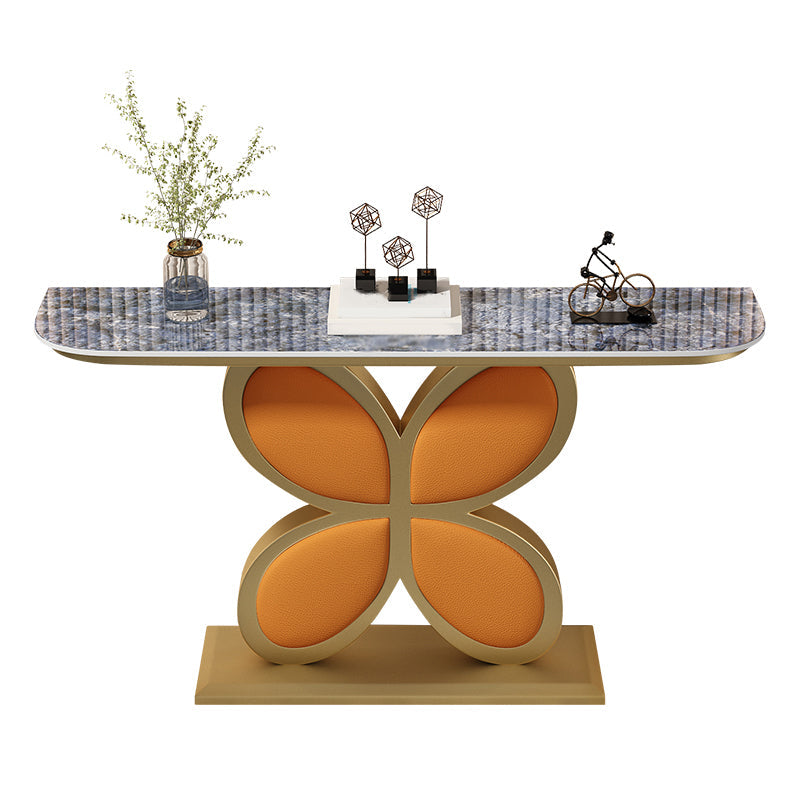 Stone Half Moon End Tabelle 1-Shelf 31,5-Zoll hohen Akzenttisch