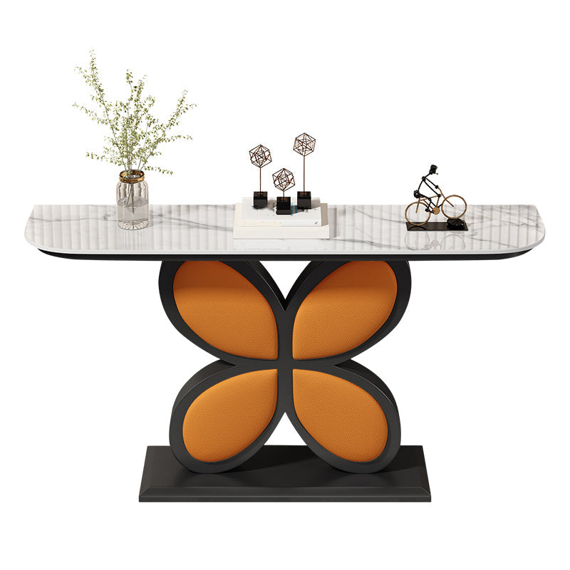 Stone Half Moon End Tabelle 1-Shelf 31,5-Zoll hohen Akzenttisch