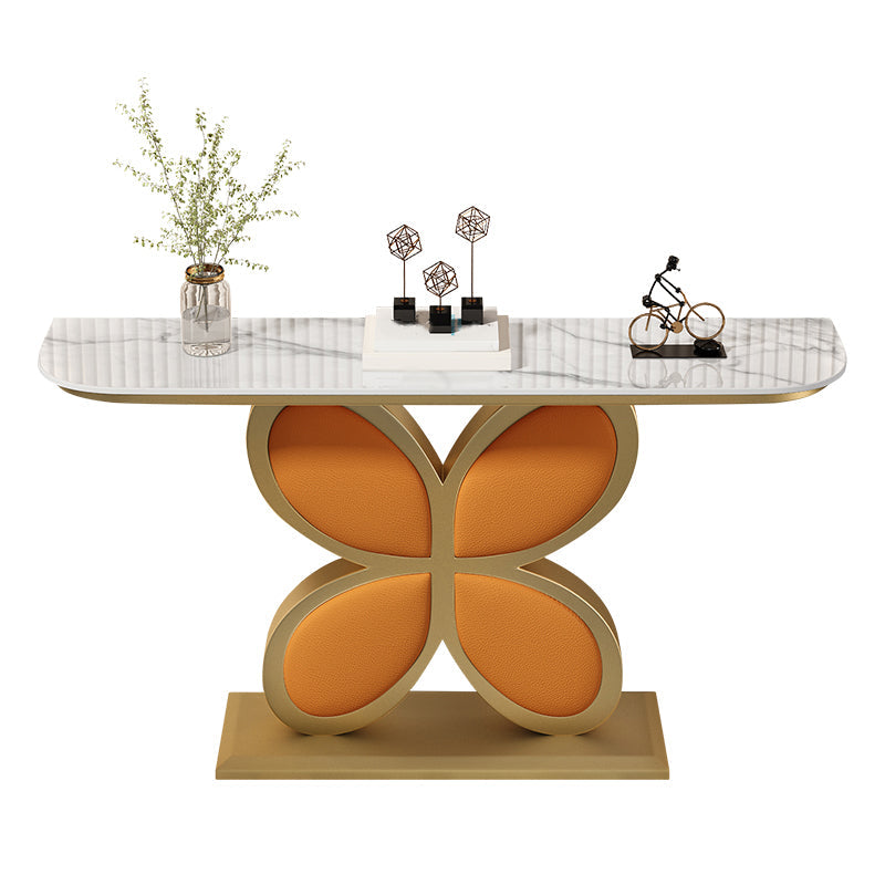 Stone Half Moon End Tabelle 1-Shelf 31,5-Zoll hohen Akzenttisch