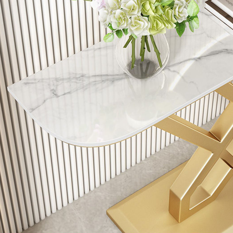 Glam Console Accent Table Antique Finish Console Table in Stone