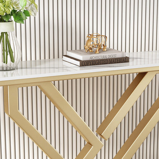 Glam Console Accent Table Antique Finish Console Table in Stone