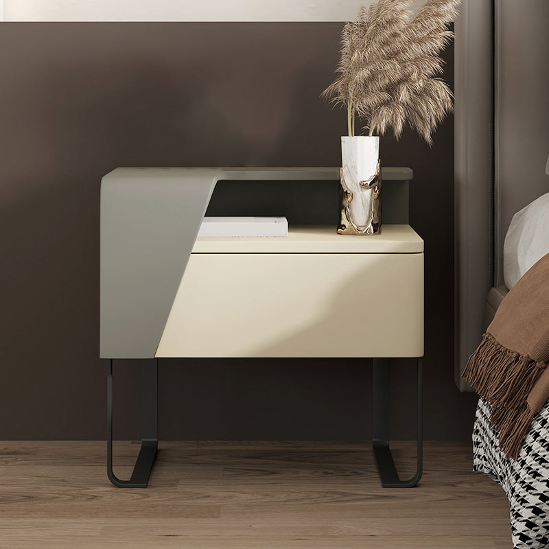 Table de nuit à accent de rangement ouvert table de nuit en bois pour chambre à coucher