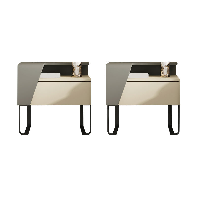 Table de nuit à accent de rangement ouvert table de nuit en bois pour chambre à coucher