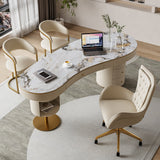 Desk di Office Stone Modern Stone Desk a forma irregolare con 2 gambe per ufficio