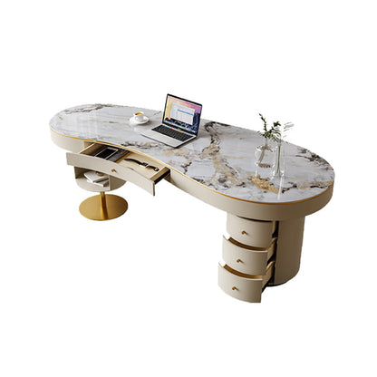 Desk di Office Stone Modern Stone Desk a forma irregolare con 2 gambe per ufficio