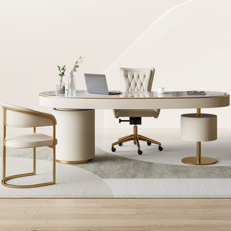 Desk di Office Stone Modern Stone Desk a forma irregolare con 2 gambe per ufficio