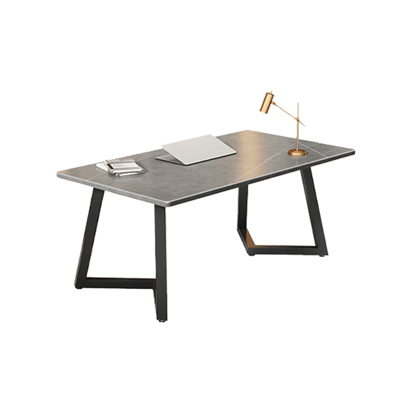 Bureau de bureau de rectangle de pierre Desk de style moderne en noir