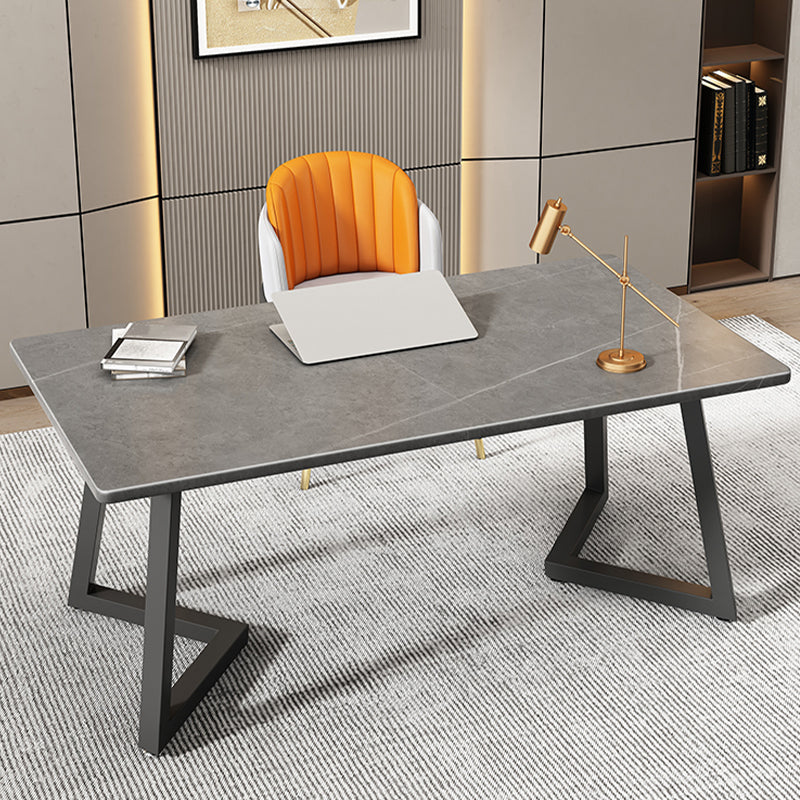 Bureau de bureau de rectangle de pierre Desk de style moderne en noir