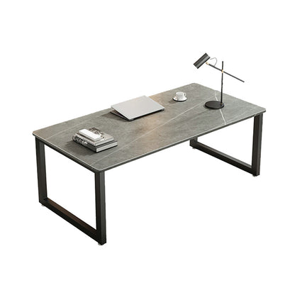 Stone Rectangle Office Desk Modern Style Computer Desk in Gray