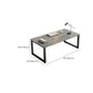 Stone Rectangle Office Desk Modern Style Computer Desk in Gray