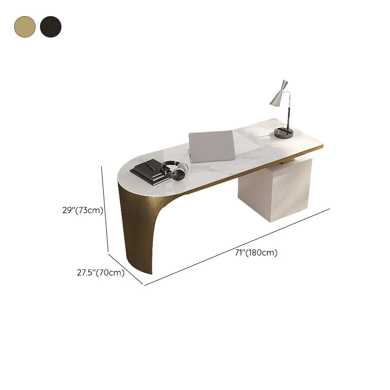Descripción de oficina de la oficina de acabado antiguo escritorio de computadora glamoroso con 2 cajones de almacenamiento