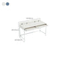 Modern Style Wood Office Desk Rectangular Shape Task Desk with 2-Legs in White/Blue