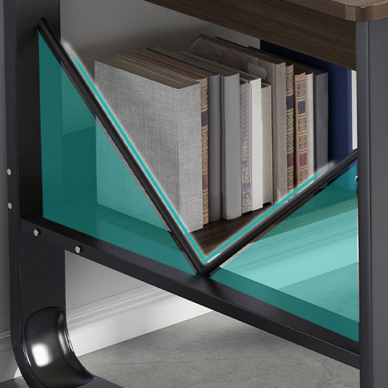 Bureau de bureau de base de traîneau moderne à écriture rectangulaire en bois avec tiroirs