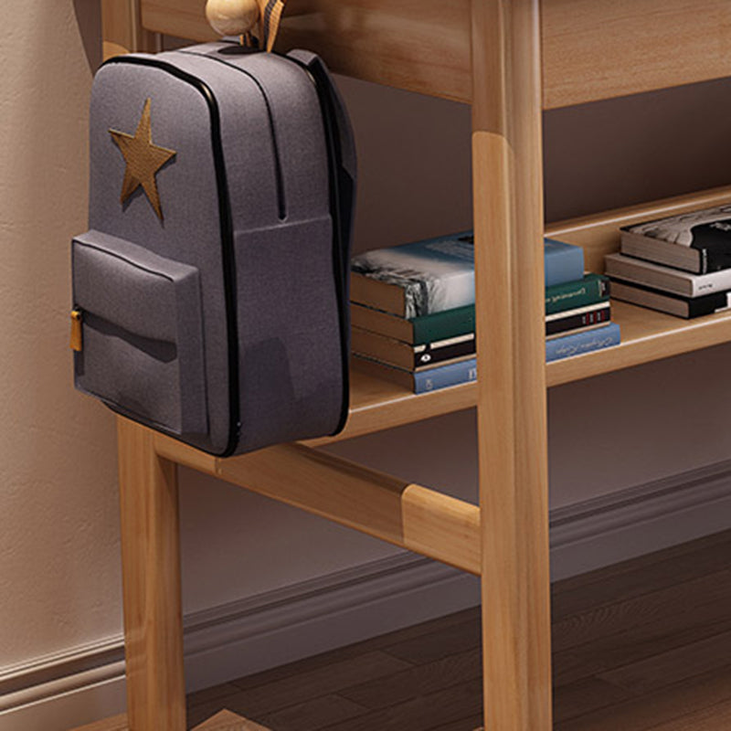 Bureau d'écriture de forme rectangulaire marron / blanc / bureau naturel avec 1/2 tiroirs