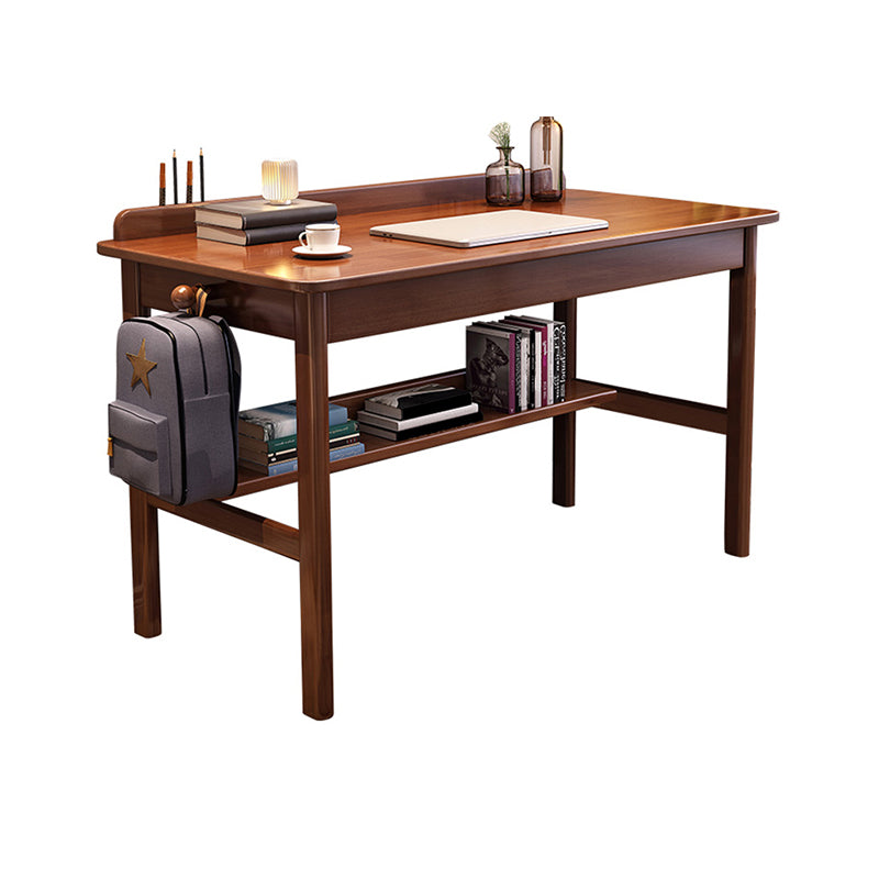 Bureau d'écriture de forme rectangulaire marron / blanc / bureau naturel avec 1/2 tiroirs