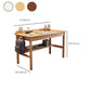 Bureau d'écriture de forme rectangulaire marron / blanc / bureau naturel avec 1/2 tiroirs