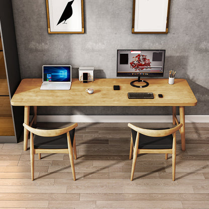 Modern Solid Wood Writing Desk 29.53" Tall Rectangle Office Desk with H-Base 94"L x 28"W x 30"H Clearhalo 'furn' 'furn_office_desk' 'Furniture' 'Office Desks' 'Office Furniture' 'office_desk' 7000882