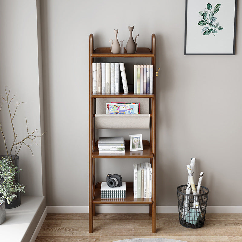 Moderne ladder boekenplank houten open back boekenkast voor studieruimte