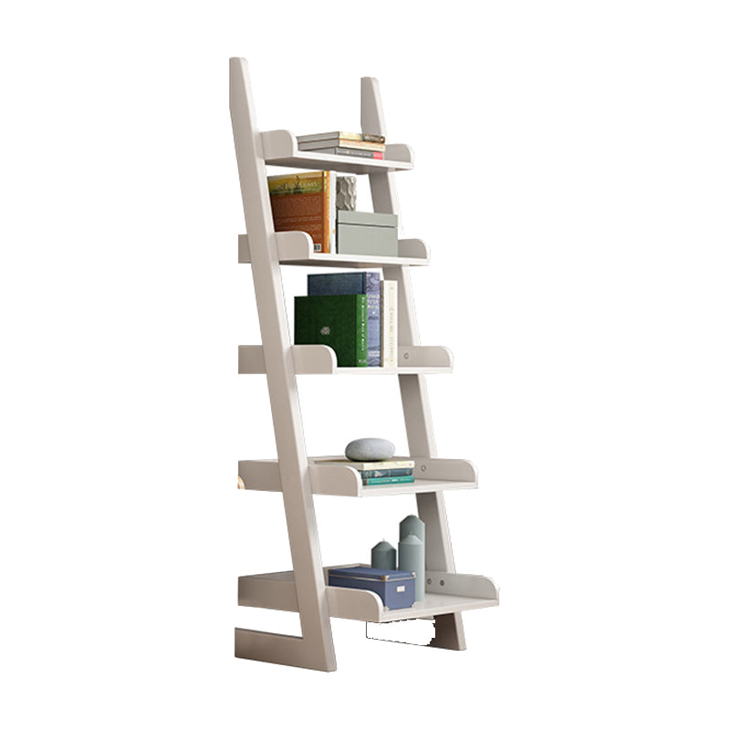Open Back Ladder Bookshelf Wooden Bookcase with Shelves for Study Room White Clearhalo 'Bookcases' 'furn' 'furn_bookcases' 'Furniture' 'Office Furniture' 7000926