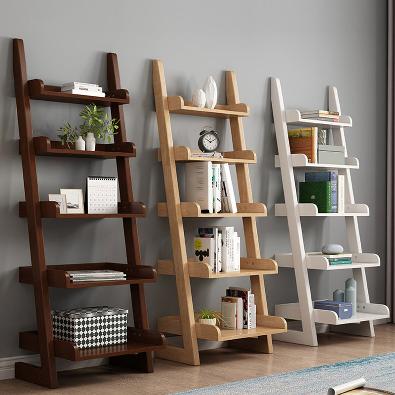 Open Back Ladder Bookshelf Wooden Bookcase with Shelves for Study Room Clearhalo 'Bookcases' 'furn' 'furn_bookcases' 'Furniture' 'Office Furniture' 7000929