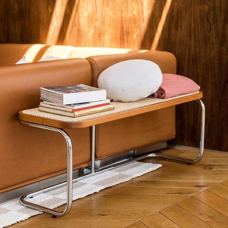 Banco di sedute ammortizzate tropicali in legno di legno e panca per la camera da letto con gambe