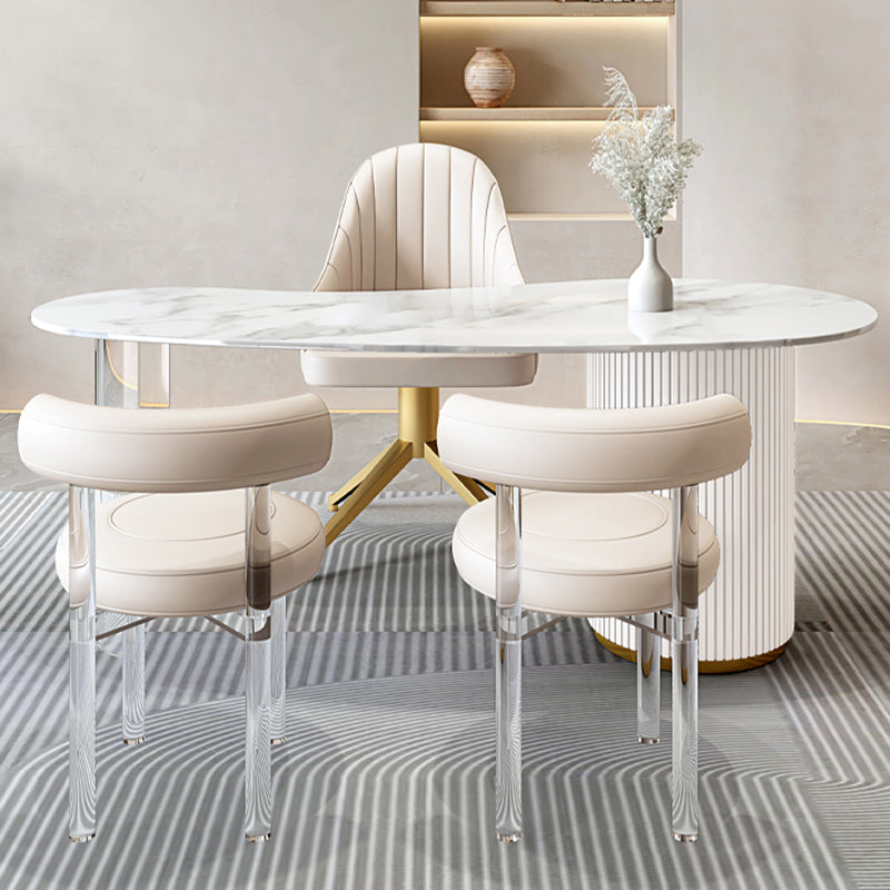 3 Schubladen Glam Office Desk Antique Finish Computer Desk mit Acrylbeinen