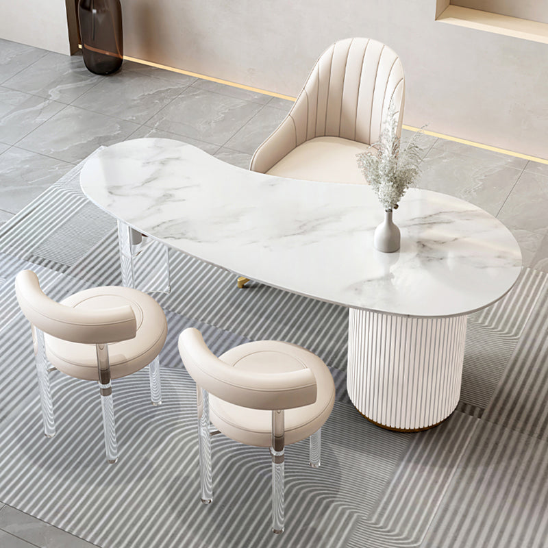 3 Schubladen Glam Office Desk Antique Finish Computer Desk mit Acrylbeinen