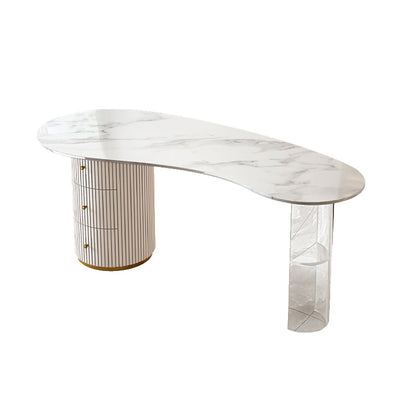 3 Schubladen Glam Office Desk Antique Finish Computer Desk mit Acrylbeinen