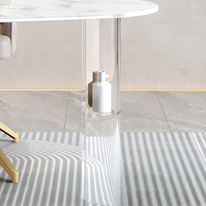 3 Schubladen Glam Office Desk Antique Finish Computer Desk mit Acrylbeinen