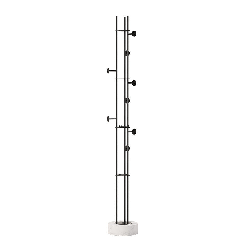 Marble Base Coat Hanger Metal Standing Entry Hall Tree with 8 Hooks Black White Clearhalo 'Entry & Mudroom Furniture' 'furn' 'furn_hall_tree_coat_racks' 'Furniture' 'Hall Trees & Coat Racks' 'hall_tree_coat_racks' 7001090