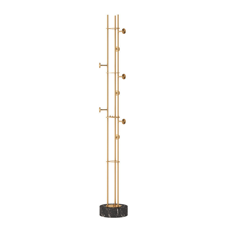 Marble Base Coat Hanger Metal Standing Entry Hall Tree with 8 Hooks Clearhalo 'Entry & Mudroom Furniture' 'furn' 'furn_hall_tree_coat_racks' 'Furniture' 'Hall Trees & Coat Racks' 'hall_tree_coat_racks' 7001094