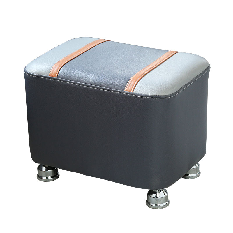 Color Matching Leather Standard Stool Modern Style Simple Rectangular Stool Clearhalo 'furn' 'furn_ottomans_poufs' 'Furniture' 'Living Room Furniture' 'Ottomans & Poufs' 'ottomans_poufs' 7001212