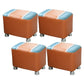 Color Matching Leather Standard Stool Modern Style Simple Rectangular Stool 14"L x 10"W x 11"H Orange 4 Piece Set Clearhalo 'furn' 'furn_ottomans_poufs' 'Furniture' 'Living Room Furniture' 'Ottomans & Poufs' 'ottomans_poufs' 7001216