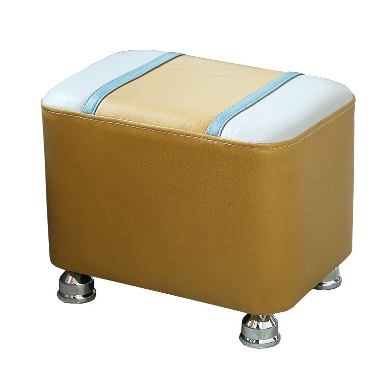 Color Matching Leather Standard Stool Modern Style Simple Rectangular Stool Clearhalo 'furn' 'furn_ottomans_poufs' 'Furniture' 'Living Room Furniture' 'Ottomans & Poufs' 'ottomans_poufs' 7001217