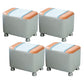 Color Matching Leather Standard Stool Modern Style Simple Rectangular Stool 14"L x 10"W x 13"H White Orange 4 Piece Set Clearhalo 'furn' 'furn_ottomans_poufs' 'Furniture' 'Living Room Furniture' 'Ottomans & Poufs' 'ottomans_poufs' 7001232