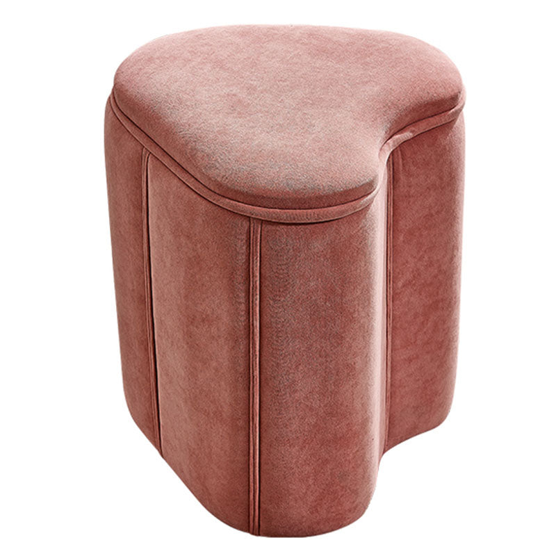 Solid Color Fabric Standard Stool Modern Simple Heart-Shaped Upholstered Footstool Clearhalo 'furn' 'furn_ottomans_poufs' 'Furniture' 'Living Room Furniture' 'Ottomans & Poufs' 'ottomans_poufs' 7001244