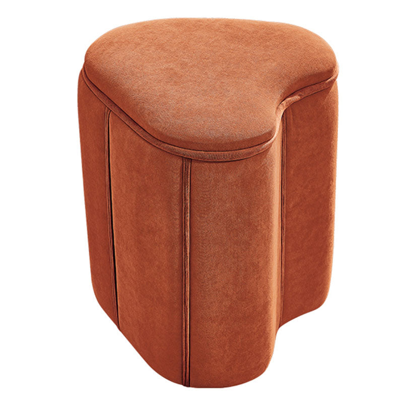 Solid Color Fabric Standard Stool Modern Simple Heart-Shaped Upholstered Footstool 13"L x 12"W x 18"H Orange 1 Piece Clearhalo 'furn' 'furn_ottomans_poufs' 'Furniture' 'Living Room Furniture' 'Ottomans & Poufs' 'ottomans_poufs' 7001245