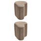 Solid Color Fabric Standard Stool Modern Simple Heart-Shaped Upholstered Footstool 13"L x 12"W x 18"H Khaki 2 Piece Set Clearhalo 'furn' 'furn_ottomans_poufs' 'Furniture' 'Living Room Furniture' 'Ottomans & Poufs' 'ottomans_poufs' 7001270