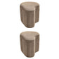 Solid Color Fabric Standard Stool Modern Simple Heart-Shaped Upholstered Footstool 13"L x 12"W x 14.5"H Khaki 2 Piece Set Clearhalo 'furn' 'furn_ottomans_poufs' 'Furniture' 'Living Room Furniture' 'Ottomans & Poufs' 'ottomans_poufs' 7001276