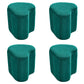 Solid Color Fabric Standard Stool Modern Simple Heart-Shaped Upholstered Footstool 13"L x 12"W x 14.5"H Green 4 Piece Set Clearhalo 'furn' 'furn_ottomans_poufs' 'Furniture' 'Living Room Furniture' 'Ottomans & Poufs' 'ottomans_poufs' 7001281