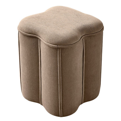 Solid Color Fabric Standard Stool Modern Simple Plum Blossom Upholstered Footstool 13"L x 13"W x 15"H Khaki 1 Piece Clearhalo 'furn' 'furn_ottomans_poufs' 'Furniture' 'Living Room Furniture' 'Ottomans & Poufs' 'ottomans_poufs' 7001308