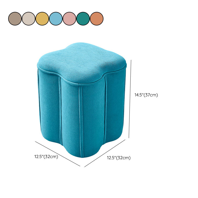 Solid Color Fabric Standard Stool Modern Simple Plum Blossom Upholstered Footstool Clearhalo 'furn' 'furn_ottomans_poufs' 'Furniture' 'Living Room Furniture' 'Ottomans & Poufs' 'ottomans_poufs' 7001340
